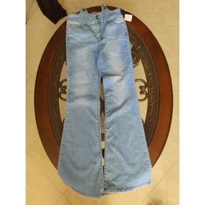 Flare jeans with straps